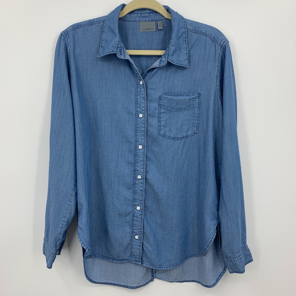 Athleta Bootjack Chambray Split Back Button-Down M